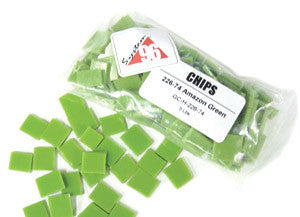 COE 96 Fusible Glass Chips 1/2 Inch Tiles Amazon Green Opal