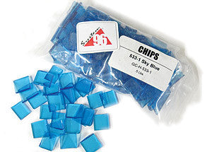 Spectrum Fusible Glass Chips 1/2 Inch Tiles Sky Blue Translucent COE 96