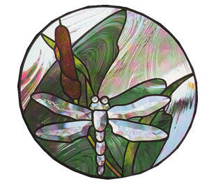 Free Stained Glass Patterns -  Dragonfly Cluster Panel for Bevel Cluster GST6