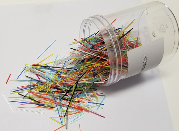 Bullseye COE 90 Glass Mardi Gras 1/2 mm Stringer Bits  1 oz Jar