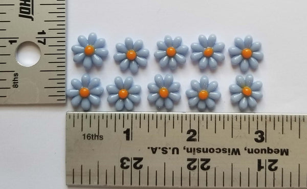 COE 96 Glass Flowers (Daisies) 15mm for Your Fused Glass Projects - Pack of 10