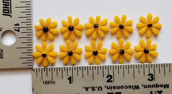 COE 96 Glass Flowers (Daisies) 15mm for Your Fused Glass Projects - Pack of 10