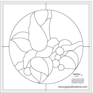 Free Stained Glass Patterns -  GST Small Dove Facing Right for Bevel Cluster GST7R