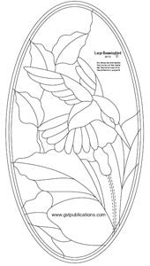 Free Stained Glass Patterns -  GST Large Hummingbird Panel for Bevel Cluster GST9