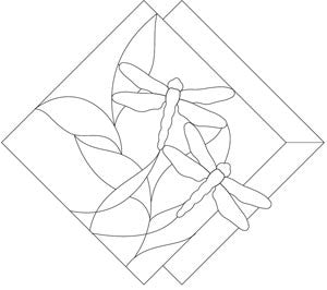 Free Stained Glass Patterns -  GST Damsel Panel for Bevel Cluster GST117-120