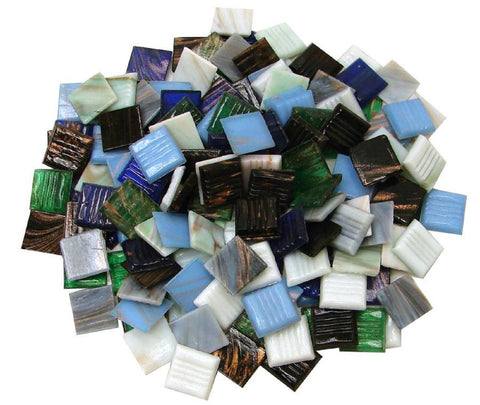 3/4" Gold Streaky Glass Tile Mix - 1 Lb