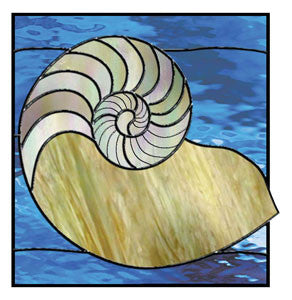 Free Stained Glass Patterns -  SGN Nautilus Shell Panel