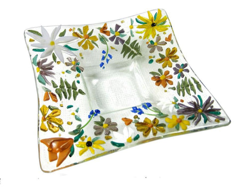 Free Fused Glass Patterns -  Garden Border Dish