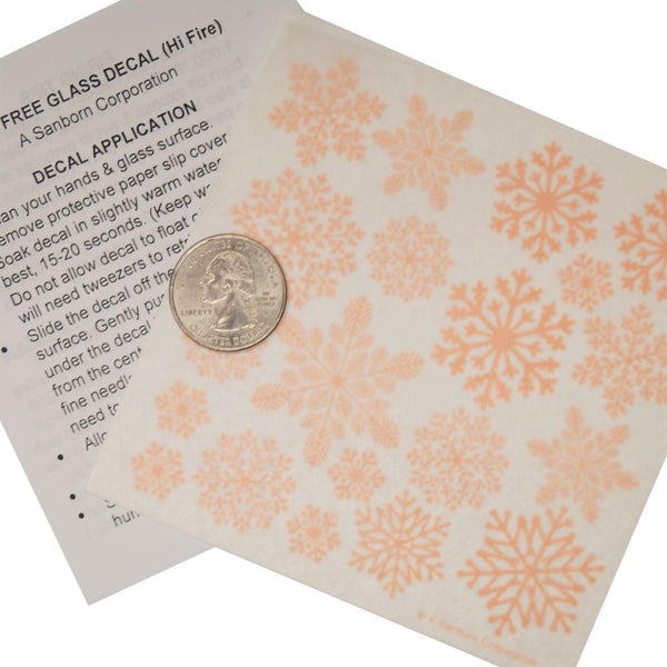 White Larger Snowflake Enamel Decals for Glass Fusing 9531