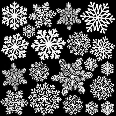 White Larger Snowflake Enamel Decals for Glass Fusing 9531