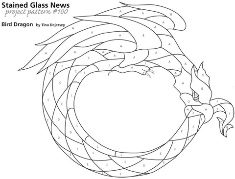 Free Stained Glass Patterns -  SGN Bird Dragon Panel
