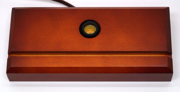 Cherry Finish Fan Rectangle Lamp Base 3 1/2" X 7 3/4"