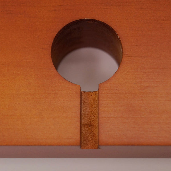 Cherry Finish Fan Rectangle Lamp Base 3 1/2" X 7 3/4"