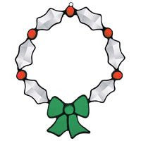 Stained Glass Supplies Beveled Glass Christmas Wreath Bevel Cluster - Not a finished Suncatcher
