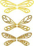 Stained Glass Supplies - Fairy Brass Finish Wing Filigree, 3 sets