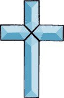 Stained Glass Supplies Turquoise Cross of Distinction Glass Bevel Cluster