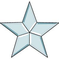 10 1/2 Inch Clear Bevel Five Point Cluster Star - Stained Glass Supplies