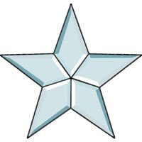7 Inch Clear Bevel Five Point Cluster Star - Stained Glass Supplies