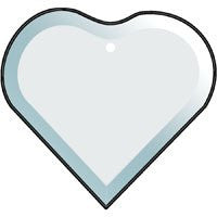 Pack of 6 Clear Glass Heart Ornament Blank - 3 1/4 x 3 1/2 Inch