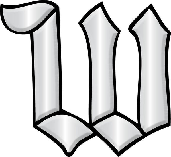 Letter W - Glass Alphabet Bevel Clusters