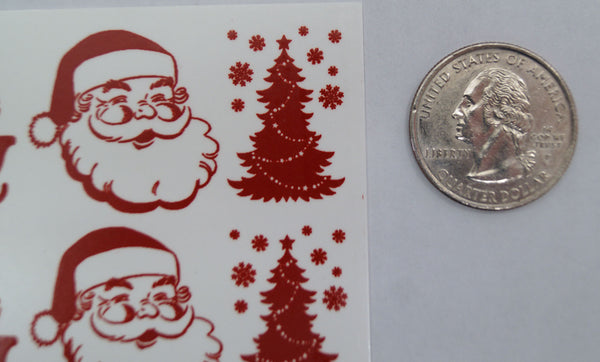 Christmas Fun Red Enamel Decals
