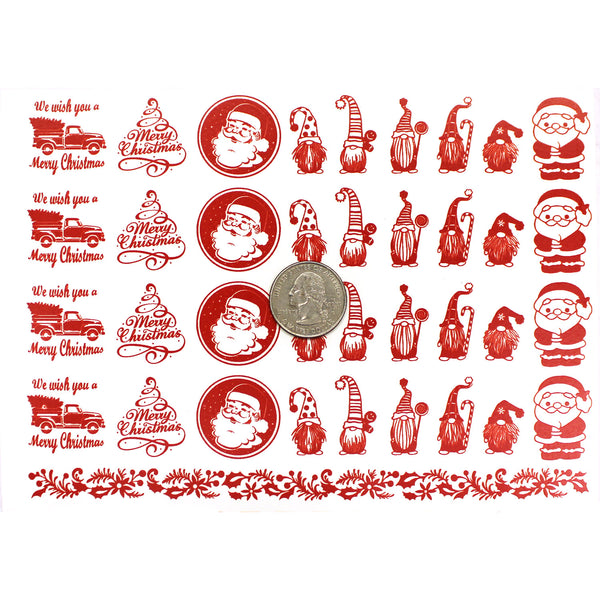 Holiday Sampler Pack Red Enamel Decals