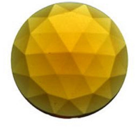 20mm (.78 inch) Round Amber Faceted Glass Jewel Flat Back