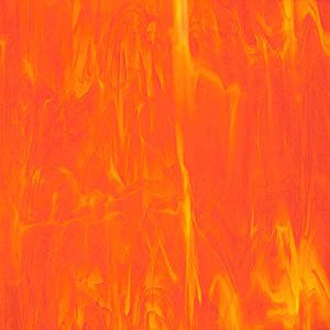SF3791 - Orange and White Wispy Glass 9.5 x 12 Sheet Fusible