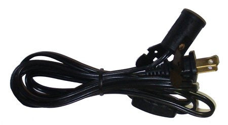 Electric Cord Set Black or Brown for Use with Fan Lamp Base