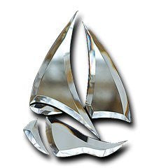 Clear Bevel Cluster Sailboat BC014