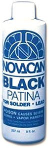 8 Ounce PATINA for Stained Glass Solder Lines Novacan BLACK for Solder Lead  Chemicals 