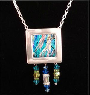 Silver Plated Gallery Frame Pendant Square