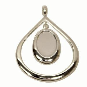 Silver Plated Drop Oval Pendant