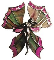 Lead Free Casting for Stained Glass - Fan Lamp Butterfly Lady Hand Cast Sculpture