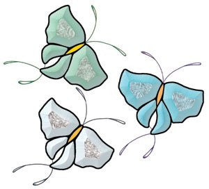 Stained Glass Supplies - Twin Hummingbird Bevel Cluster Blue and Green