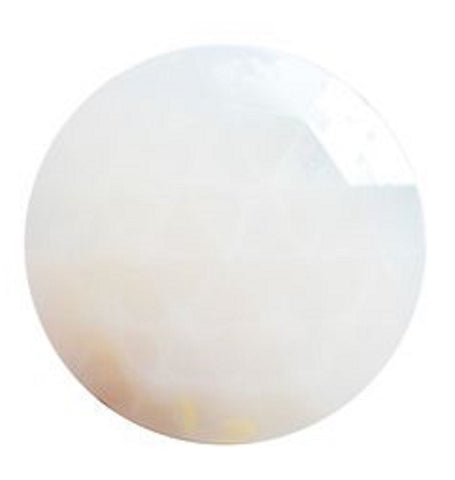 20mm (.78 inch) Round White (Opal) Faceted Glass Jewel Flat Back
