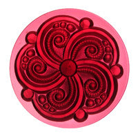 Stained Glass Jewels - 35mm Swirl - Gold/pink