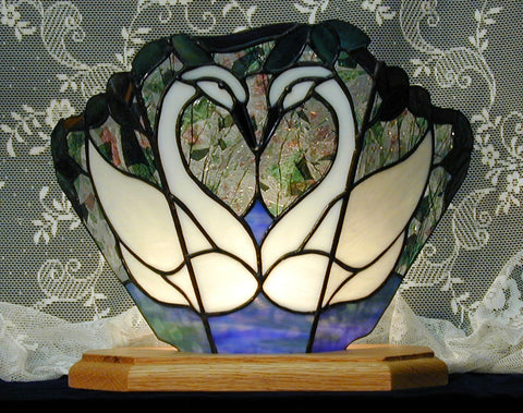 3 Sided Swan Fan Lamp