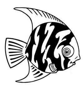 Fusible Glass Supplies - Medium Fire Black Decal - for 3 1/2 Inch Angel Fish