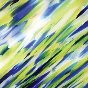 Fusing and Slumping Glass Supplies - 12 x 12 Inch Spectrum Atlantis Clear, Yellow and Blue - 96 COE