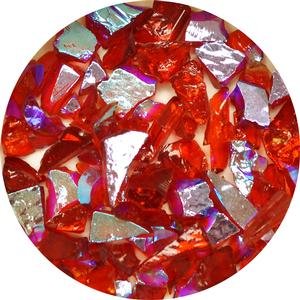 3 Oz. Red/Cyan Dichroic Frit On Transparent Light Cherry Red - 90 Coe