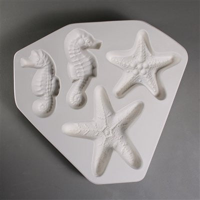 LF149 STARFISH AND SEAHORSE Glass Frit Mold