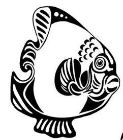 Fusible Glass Supplies - Medium Fire Black Decal - for 3 1/2 Inch Discus Fish