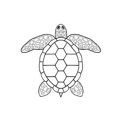 Fusible Glass Supplies -Medium Fire Black Decal - 2" Sea Turtle