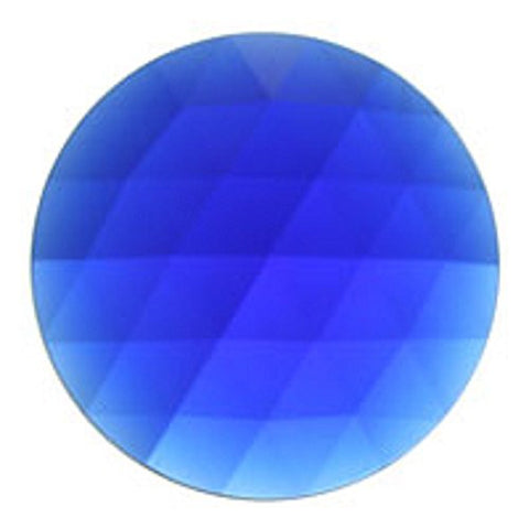 Stained Glass Jewels - Round 50mm Dark Blue Faceted 2 Inch