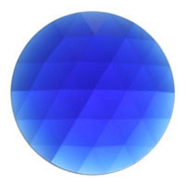Round Blue 30mm Faceted Jewel