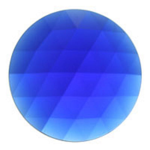 Round Blue 30mm Faceted Jewel