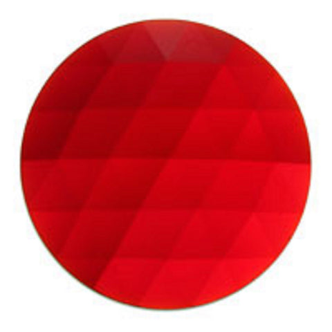 Stained Glass Jewels - Round 50mm Ruby Red Faceted 2 Inch
