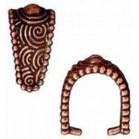 Jewelry Pinch Bails Large Copper Spiral Design - Set of 2
