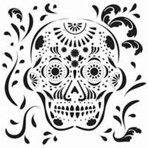 Powder or Airbrush Stencil-Day of the Dead 12 x 12 Inch